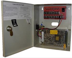 Picture of 9 Way DC 10amp Power Supply with Auto Reset PTC Fuse 