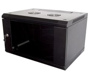 Picture of 6U 600 x 450 Black with Glass Door Flatpack Rack Mount