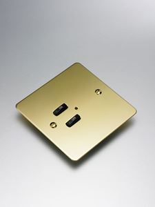 Picture of Rako RVF- Polished Brass Screw-fixing cover plate for wireless modular control panel