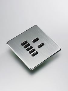 Picture of Rako RLF- Brushed Stainless Steel Screwless cover plate for wireless modular control panel