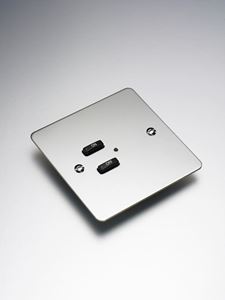 Picture of Rako WVF-Mirrored Stainless Steel Screw-fixing cover plate for wired modular control panel